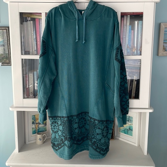 Anthropologie Daily Practice Blaine Embroidered Hoodie Dress - Picture 2 of 7